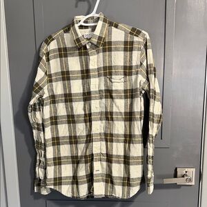 GAP Men's Plaid Shirt - Yellow and Gray